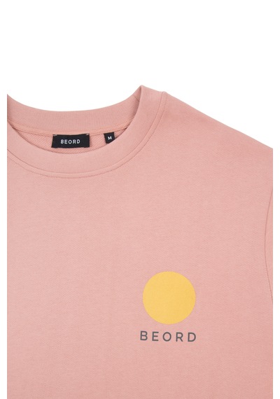 Beord Pembe %100 Pamuk Bisiklet Yaka Sweatshirt Bss1-150
