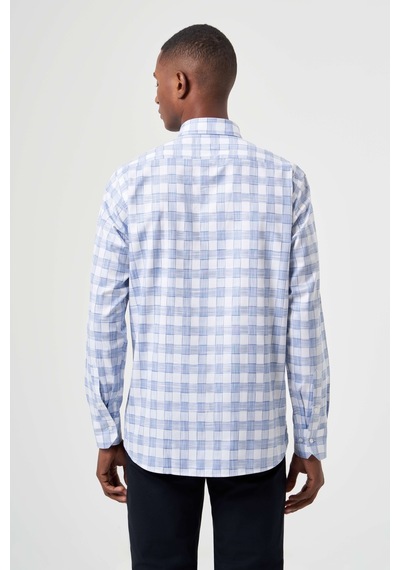 Bisse Erkek Regular Fit Kareli Gömlek Mavi Gm23y231039 D35 Mavi
