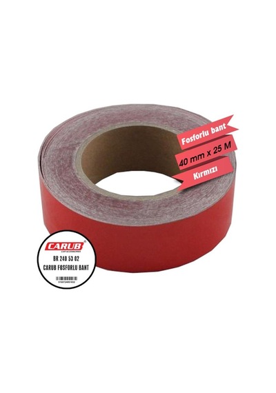 Carub Fosforlu Bant Kırmızı 4 Cm X 25 Mt