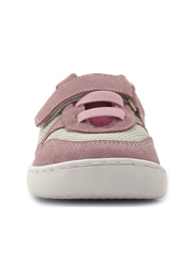 Rakerplus Bob Hakiki Deri Pudra Pembe Barefoot Cırtlı Lastikli Bebek Sneaker Ayakkabı Pembe