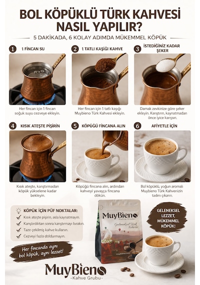 Türk Kahvesi 3x100g %100 Arabica Bol Köpüklü Yoğun Aromalı Taze Öğütülmüş