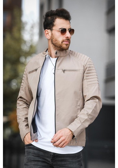 Oksit Abuja Slim Fit Fermuar Detaylı Dik Yaka Su İtici Erkek Mevsimlik Mont 001