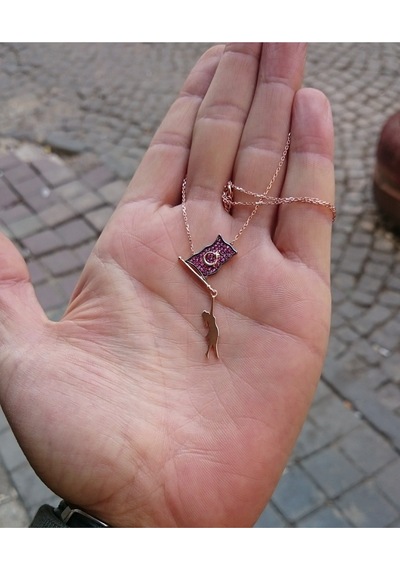 Modahilye 925 Ayar Gümüş Ayyıldız Rozegold Kolye Rose Gold