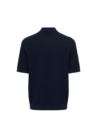 Only & Sons Menu Structure Erkek Lacivert Polo Tişört 22038171-dsp