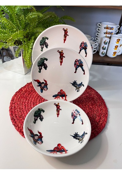 6 Parça Süper Kahramanlar Avengers Model Çocuk Bebek Yemek Takımı Çok Renkli