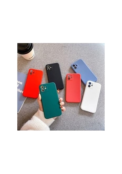 - İphone 11 Uyumlu Köşeli Lansman Kılıf, Kadife İç Yüzeyli Darbe Emici Silikon Koruma İphone 12 Görünümlü Köşeli Görünüm - Gece Mavisi 50 x 22