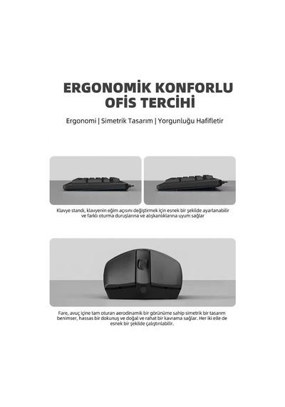 Premium Kablolu Q Klavye Mouse Seti Km290 Siyah Bağlantı Ofis Günlük Diğer