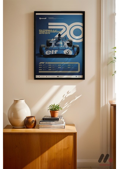 Formula 1 Şampiyonları 1970-1979, Siyah Çerçeveli Duvar Tablosu - Oto Severlere Özel Hediye