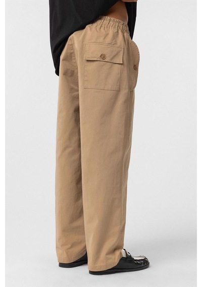Vamos Bağcıklı Baggy Gabardin Pantolon Taba