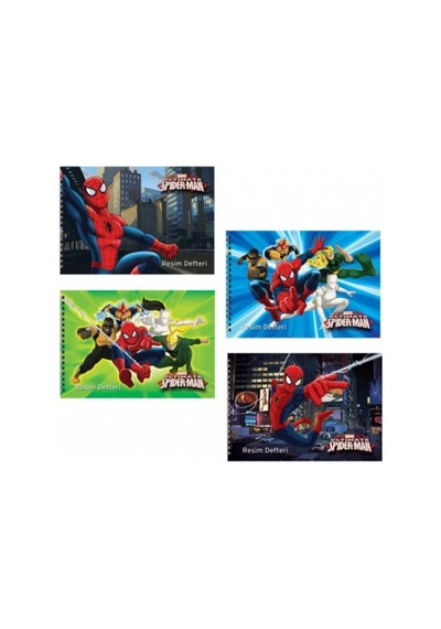Spiderman 15 Yaprak Spiralli Resim Defteri 25x35 Cm 5 Adet