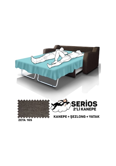 Serios Şezlonglu Yataklı Kanepe - Zeta 165