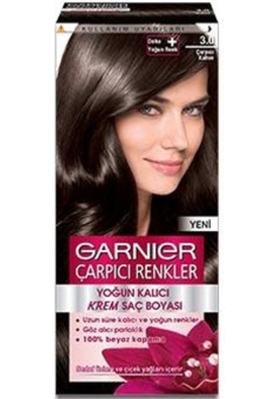 Garnıer Çarpıcı Renkler Krem Saç Boyası 3.0 Çarpıcı Koyu Kahve (140095268)