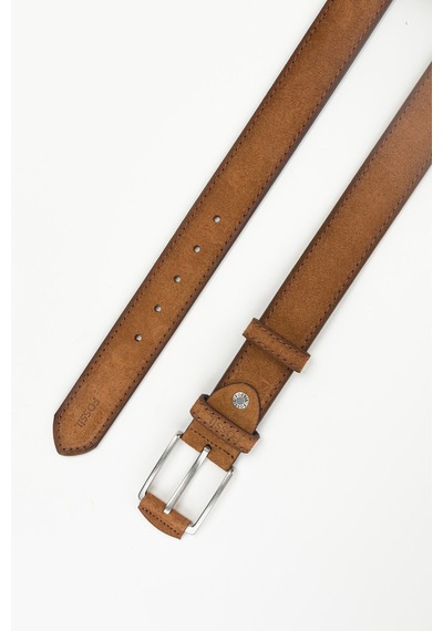 Fossil Hakiki Süet Deri 4 Cm Yarma Spor Kemer Taba Taba