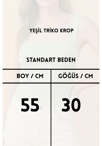 Rovebella Vera Kare Yaka Fitilli Crop Yeşil