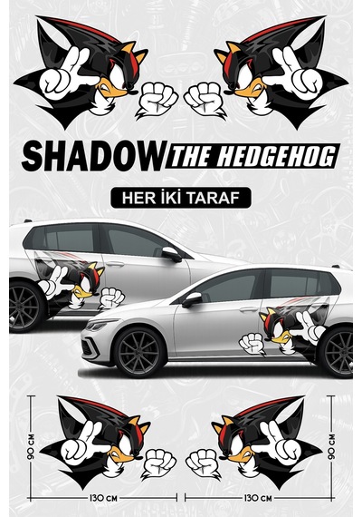 Kirpi Gölge Yan Gövde Kaplama Sticker Çift - 864812043