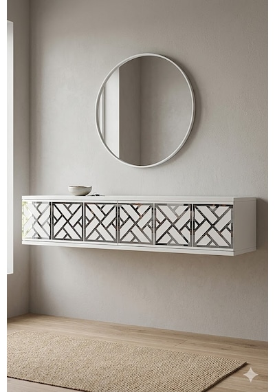 Da1238bs Arex Dresuar , Antre Hol Rafı Beyaz-silver 120cm