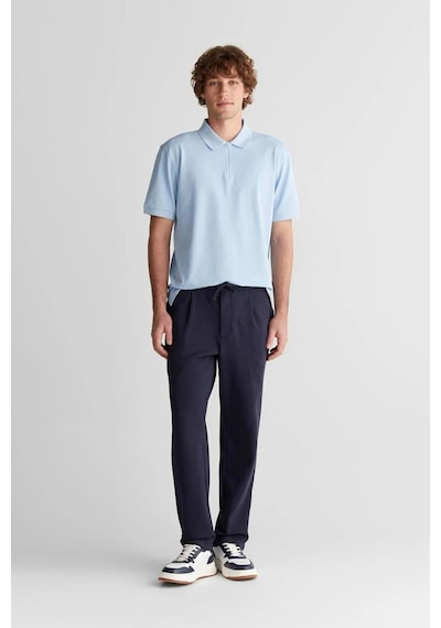 Gant Erkek Mavi Regular Fit Yarım Fermuarlı Baskılı Polo Yaka T-shirt-14840