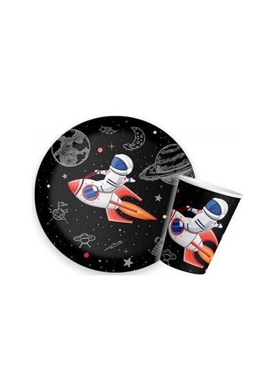 Uzay Temalı Space Tabak Bardak Set 8 Li - Tüm Yaşlar
