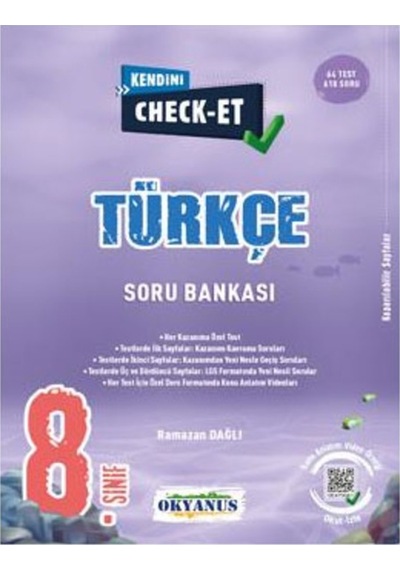 8 Sınıf Kendini Check-Et Türkçe Soru Bankası Okyanus Yayınları