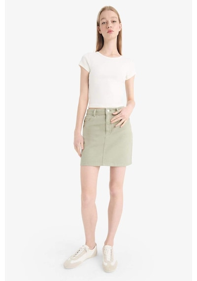 DeFacto Coool Normal Bel Gabardin Mini Etek E5346AX25SPGN497 Yeşil