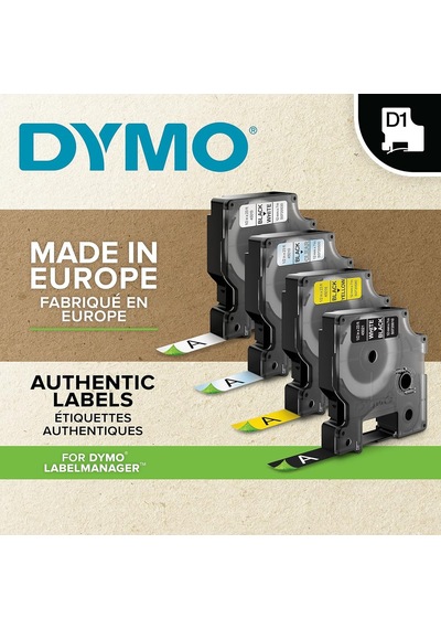 Dymo S0718060, Yüksek Performans Kalıcı Polyester 12 Mm X 5,5 Mt , Siyah/beyaz 16959 Genel