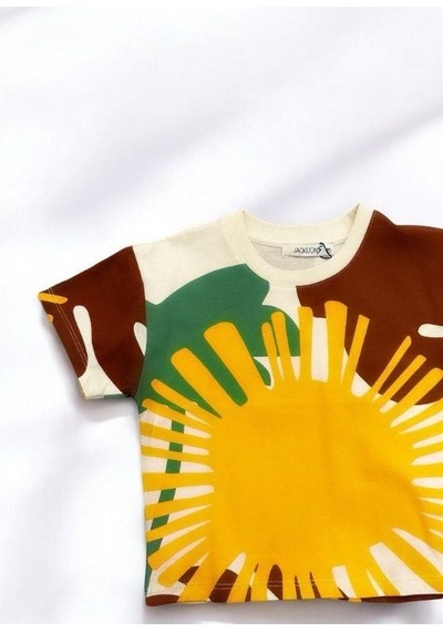 Jack Lions Erkek Bebek Çocuk Pamuklu Desenli Tshirt-14559 Çok Renkli