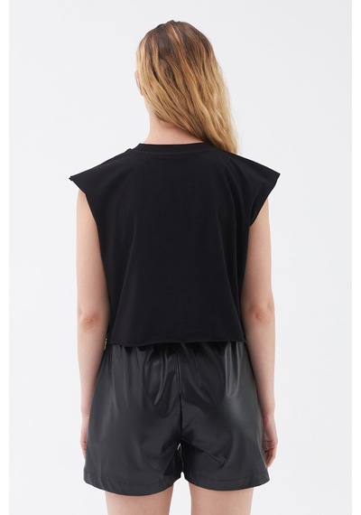 LOFT Crop Kadın Tshirt K.kol Lf2031528 Q1.v1 Siyah