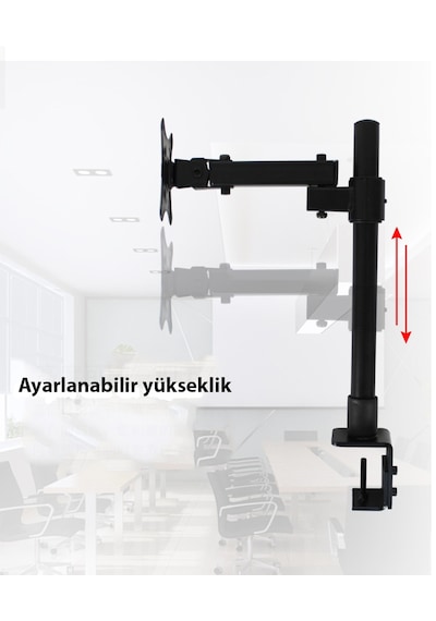 Triline Lcd Monitör Led TV Full Hareketli Çelik Masa Tutucu