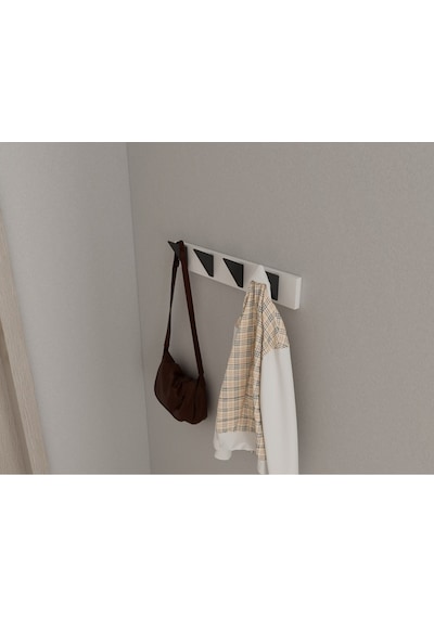 Hepsi3boyutlu Modern Duvar & Kapı Kanca Askılık - 4 Adet Siyah Kanca Askılık - Model No : 5 Siyah