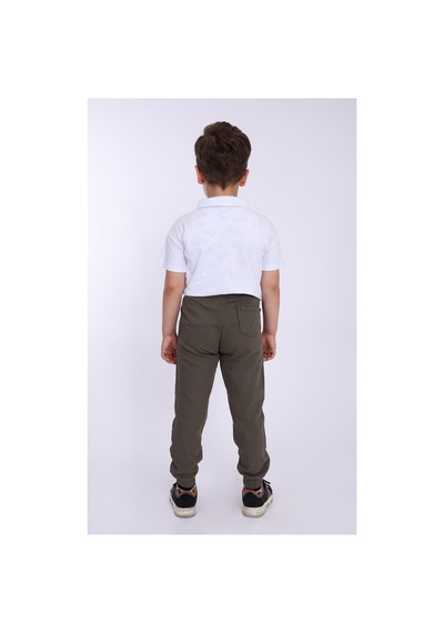 Blayn Jeans Çocuk Beli Lastikli Kışlık Erkek Ve Kız Unisex Pantolon Haki