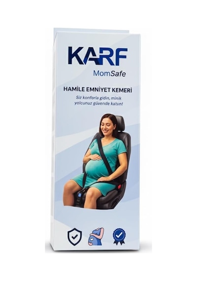Karf Momsafe Hamile Emniyet Kemeri Aparatı, Araç Koltuğu İçin Güvenlik Kemeri Düzenleyici, Siyah, Gebelik Dönemin