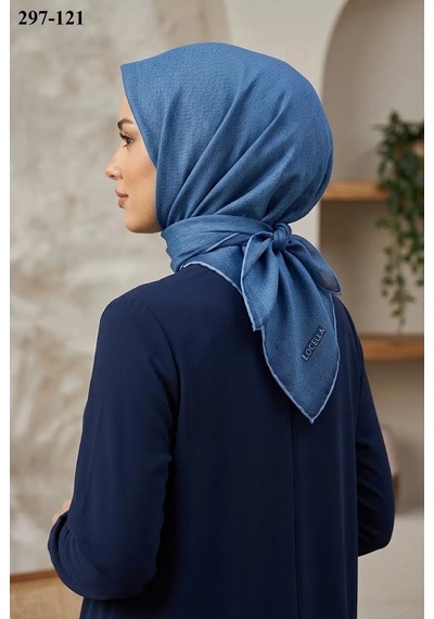 Locella Lo'cella Soft Pamuk Eşarp Mavi 297-121 Çok Renkli