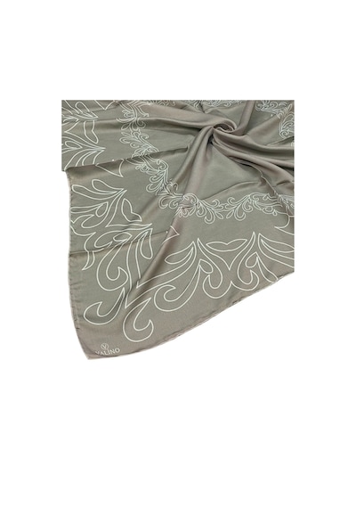 Mim Eşarp Valino Desenli Şifon Eşarp 90x90 Cm Vizon