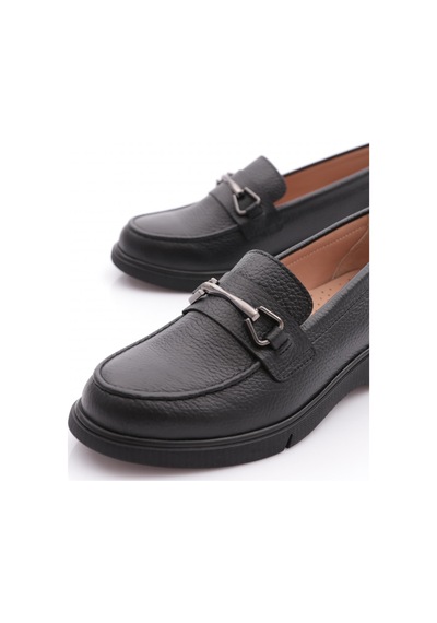 Dgn 3001-2 Kadin Aksesuarli Loafer Ayakkabi Siyah Floater
