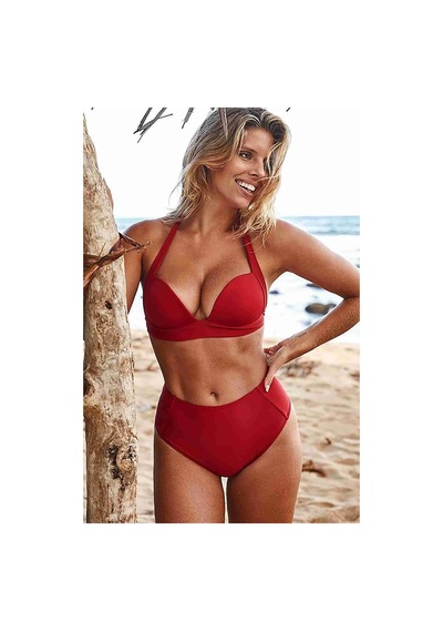 Angelsin Kırmızı Bikini Üstü Kırmızı 001