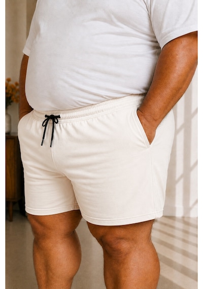 Sngl Tekstil Erkek Büyük Beden Şort 3xl 4xl 5xl 6xl 7xl 8xl 9xl Ekru