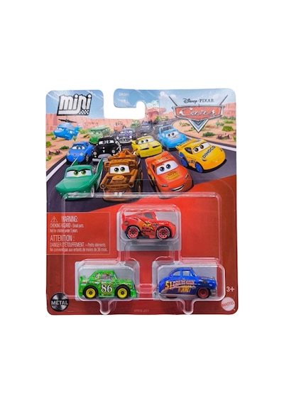 Disney Pixar Cars Mini Racers 3'lü Metal Araba Seti Çok Renkli