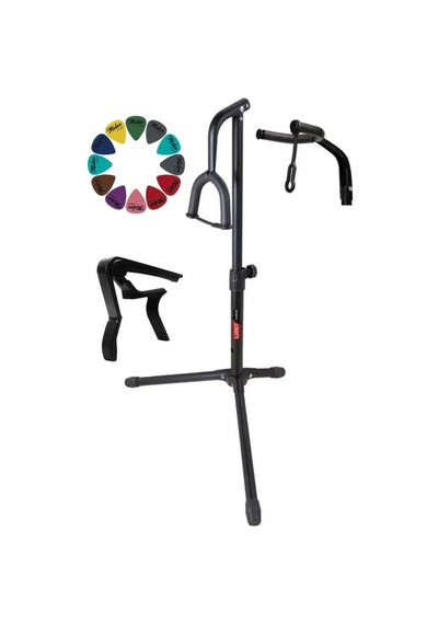 Gtr-01c Gitar Standı Sehpası + Capo + Pena Paketi