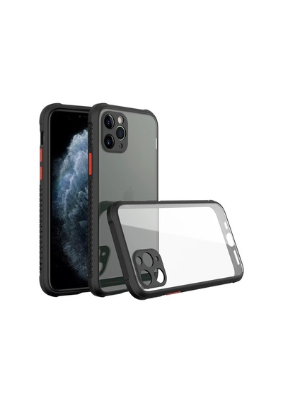 Ilkeshop Newface Apple iPhone Uyumlu 11 Pro Kılıf Miami Şeffaf Silikon - Siyah
