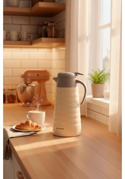 Nora 2 Litre Çelik Termos Krem Açık Gri