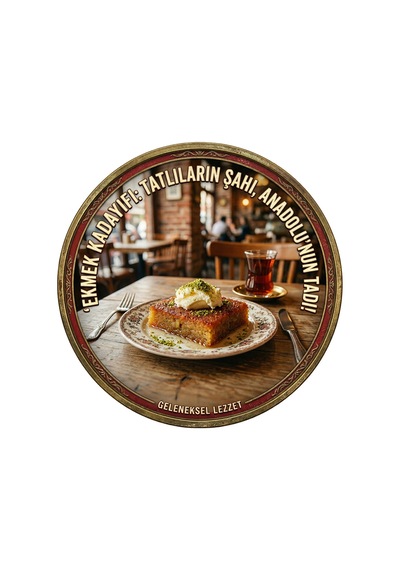 Ekmek Kadayıfı Temalı Tatlıcılar Pastaneler Restoranlar İçin Ahşap Duvar Kapı Dekoratif Süs Tablo 2