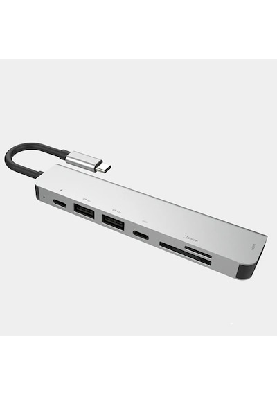 Ally Usb Type-c To 7in1 Hdtv 2xusb+pd Sd&tf Okuyucu Hub Adaptör Çoklayıcı- 5775