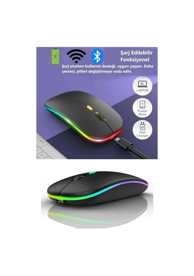 Raynox Rx-m208 Kablosuz Bluetooth Ve Usb Mouse - Siyah 001