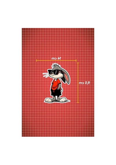 Çok Renkli 14x9,5 Cm Bugs Bunny Sticker, Araba Ve Laptop İçin Abanoz