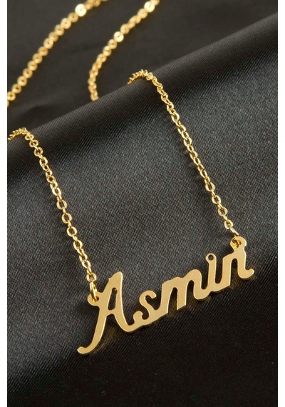 Asmin İsimli Kolye Kişiye Özel Sarı