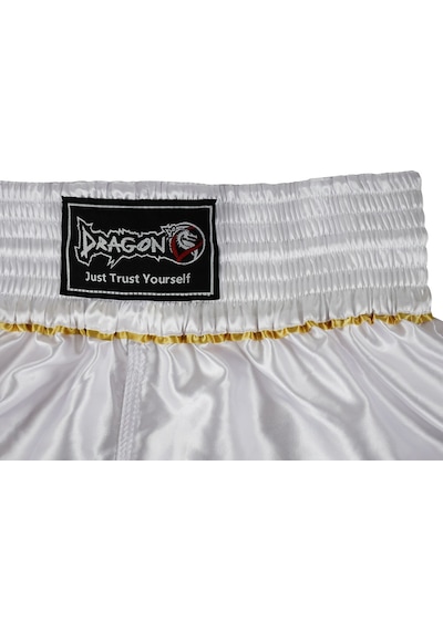 Dragondo Mt3033 Muaythai Şortu Beyaz Kick Boks Şortu Beyaz