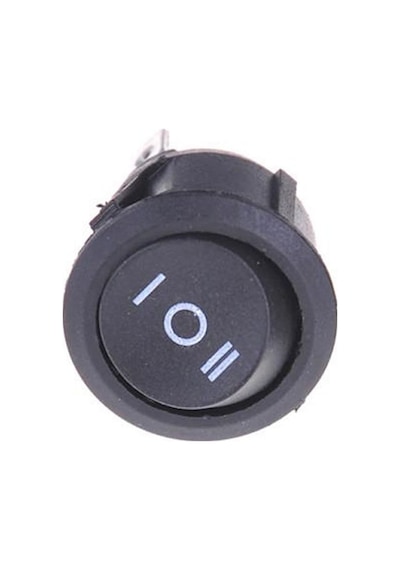 Yuvarlak 3 Pin Anahtar Rocker Switch Mini Buton Siyah 3