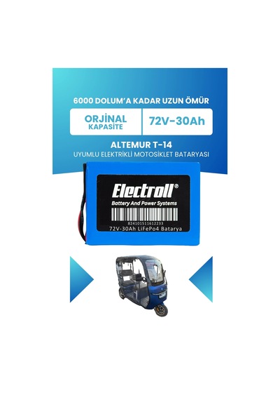 Altemur T-14 Batarya Standart Kapasite Lifepo4 72v 30ah Elektrikli Motosiklet Bataryası