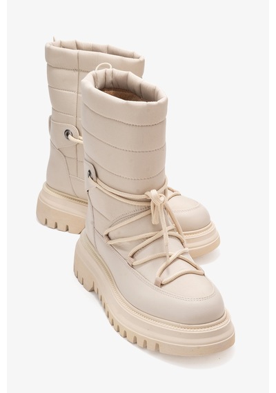 Luvishoes Weld Bej Cilt Kadın Kar Botu Bej