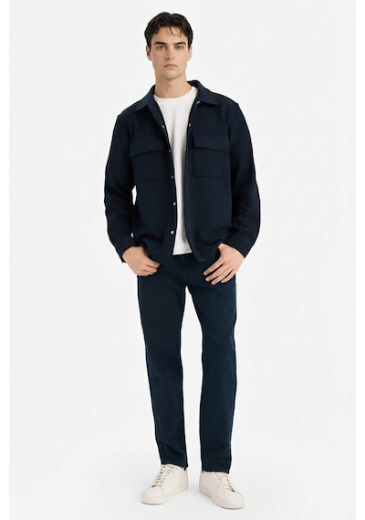 Defacto Regular Fit Twill Uzun Kollu Gömlek E7689ax25aunv64 Lacivert